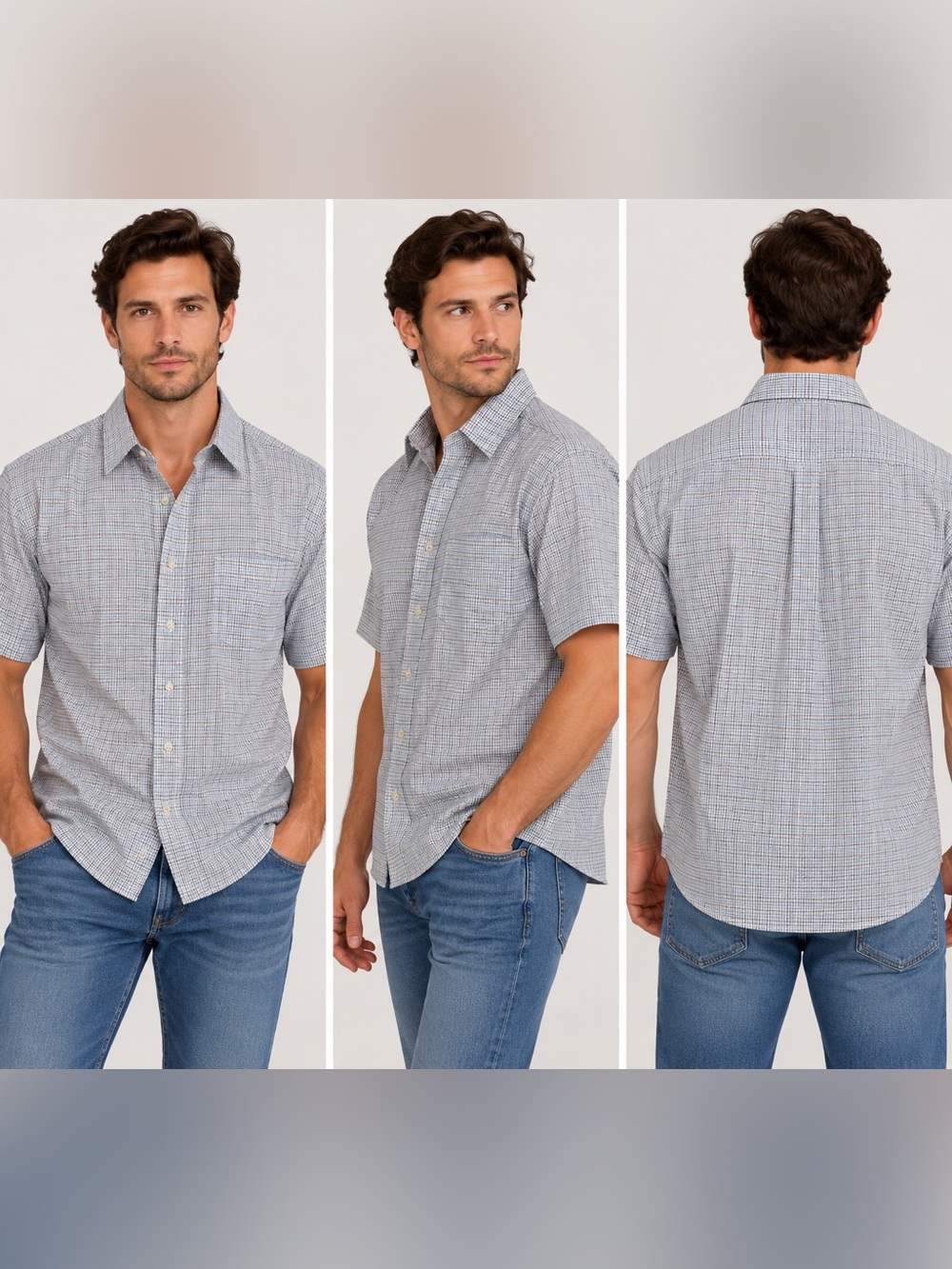 Jos. A Bank Men’s Shirt sz XL Tailored Fit Short Sleeve Traveler’s #F397